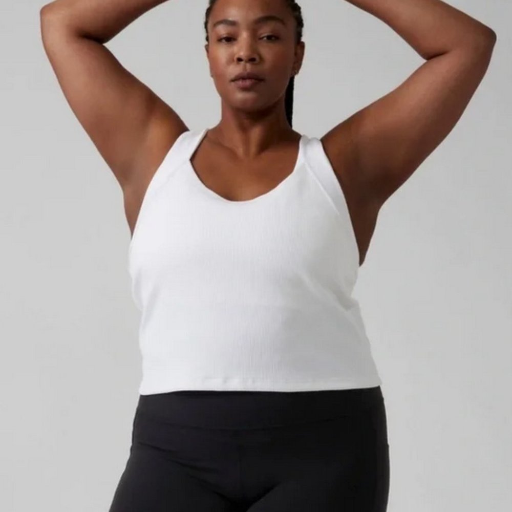 Athleta White, Ribbed Horizon Tank Camisole 3X - NWT